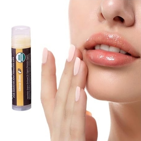 4 Pack Organic Best Lip Balm Repair Chapstick for Dry Cracked Lips Citrus Blast - Picture 5 of 7
